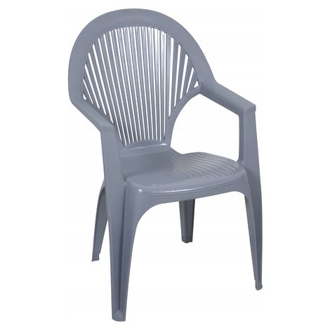 Sedia da giardino in plastica grigia Syrena