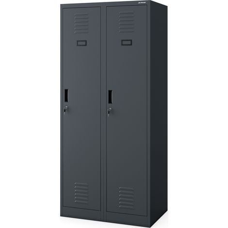 Kleiderspind Umkleideschrank mit 4 Fächern KACPER, 800 x 1800 x 500 mm, antrazit