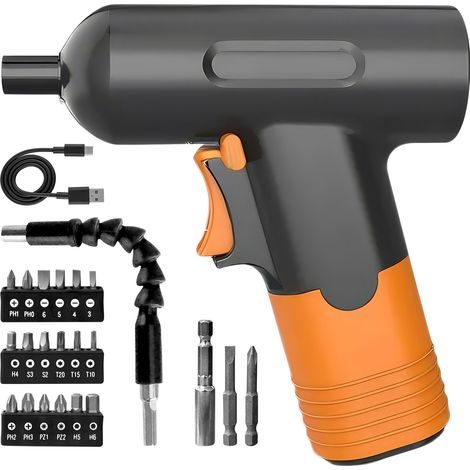 Mini Perceuse Visseuse Rechargeable 3,7V avec Kit de Mini Embouts pour Tournevis (1/5)