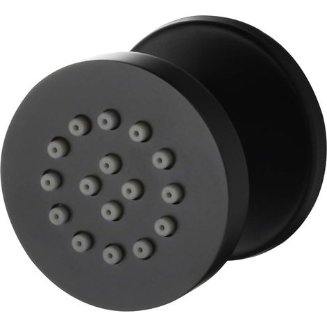 CCYKXA Shower Set Pommeau de Douche Latéral à Jet Noir 2 Pouce Laiton Ronde Accessoires de Robinetterie Spa de Massage Mur Monté Douche Réglable Pulvérisation Latérale,1 Pack