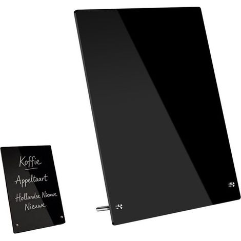 Schwarze A4-Tischmenü- und Hinweistafel aus Acryl mit Metallständer (1/5)
