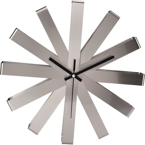 SJLERST Horloge murale silencieuse en acier inoxydable, décoration moderne suspendue pour chambre à coucher et salon (1/5)