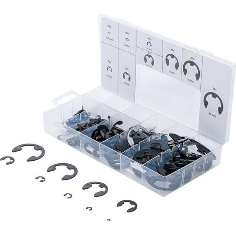 Assortiment de Circlips 1,5-22 mm - 300 pcs - Acier Résistant - Fixation Sécurisée, Pro - D-Work (1/5)
