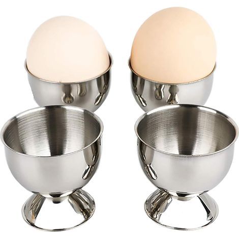 4-teiliges Eierbecher-Set, Edelstahl-Eierhalter, Eierbecher, Enteneierbecher, Frühstücksgeschirr, Küchenutensilien für das Abendessen (1/5)