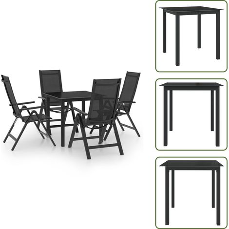 Ensemble à manger de jardin 5 pcs aluminium anthracite - Salon De Jardin - Mobilier De Jardin - Set De Table - Ensemble De Salon De Jardin - Table Basse (1/5)