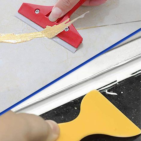 Ensemble de 13 grattoirs en plastique pour enlever la colle et le coulis. (1/5)