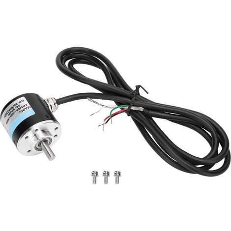Encodeur incrémental AB 2‑phases 5‑24V DC à arbre plein pour automatisation de bureau et ingénierie, 200 impulsions (1/5)