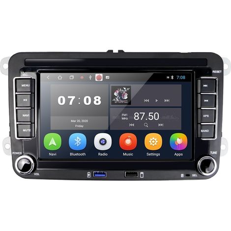 Navegación para coche, pantalla de 7 pulgadas, sistema operativo Android 10, 2 GB de RAM, 32 GB de almacenamiento, procesador de cuatro núcleos, VW Passat B6, B7, CC, Golf 5, Golf 6, Tiguan, Touran (1/5)
