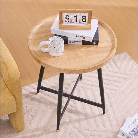 tavolo soggiorno 55 cm rotondo salvaspazio legno metallo OKMYHOME (1/5)