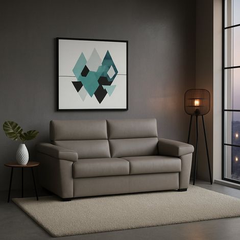 Sofá Cama 2 Plazas Contrada, Desenfundable, Espacio de Almacenaje Made in Italy, Apertura Abatible, 205x95 cm Gris Tortora (1/5)