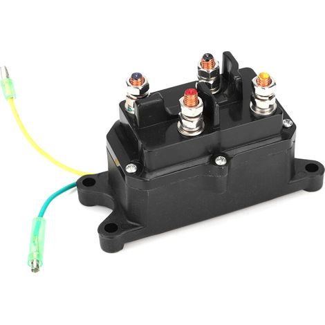 Geeignet für 12V DC Seilwinden-Elektromagnetrelais-Schütze, Nennstrom 250A, ABS-Gehäuse + Kupferanschlüsse, inklusive wasserdichter Kappe, SPDT-Kontakttyp, geeignet für ATV/UTV.