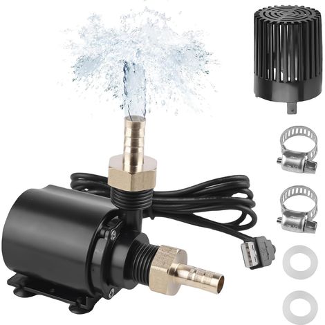 1 Pompe à eau submersible USB, filetage externe 500L/H, silencieuse 36dB, pour aquarium et fontaine (1/5)