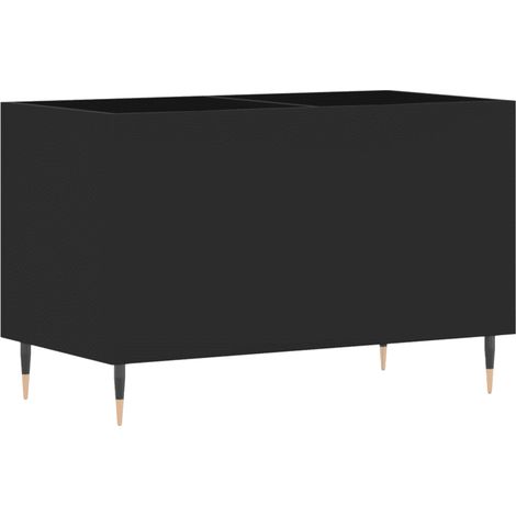 Armario para discos negro 74,5 x 38 x 48 cm con amplio espacio de almacenamiento estilo industrial de madera contrachapada negro 020049124 (1/5)