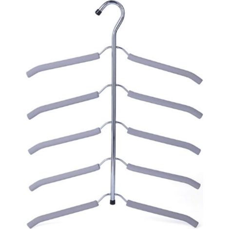 Lot de 2 cintres à chemises, gris, antidérapants, peu encombrants, pour ranger chemises et manteaux (1/5)