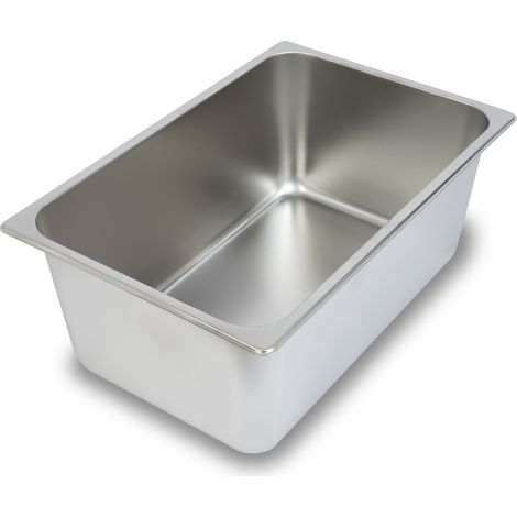 Bac GN 1/1 inox profondeur 200mm, hygiénique, -40° à +300°C, bain-marie pro – VERTES