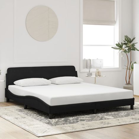 vidaXL Giroletto Dover Nero 180x200 cm in Velluto (1/5)