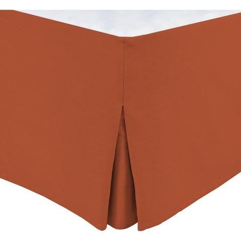 Cache Sommier - HOME LINGE PASSION - 160 x 200 cm + 30 cm - Terrakotta
