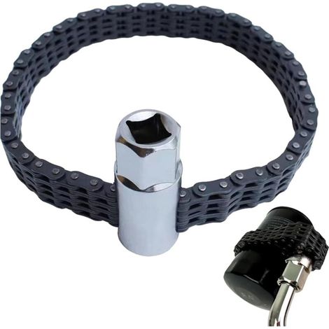 Clé à filtre à huile : clé à filtre à huile à chaîne, clé à filtre à huile réglable adaptée à la réparation automobile (1/4)