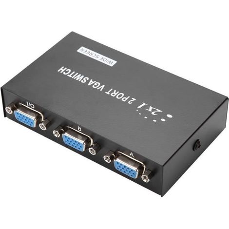 Hililand VGA 2 entrées 1 sortie Séparateur de commutateur VGA 2 en 1 Synchronisation des données Commutateur de moniteur VGA (1/4)
