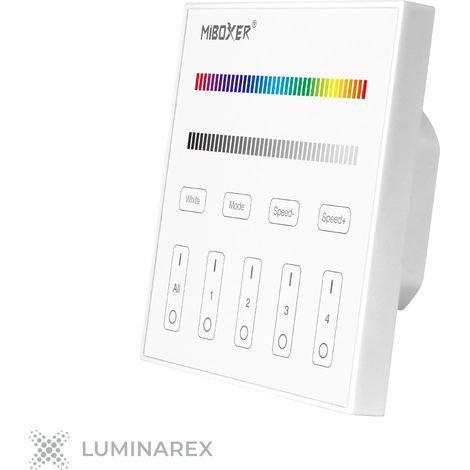 MiBoxer T3 Bedienfeld-Fernbedienung (4 Zonen, 230 V, RGB/RGBW) – weiß (1/4)