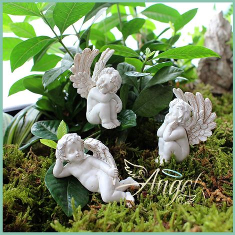 Statues d'anges en résine, mini-statues de jardin pour plantes en pot, mini-paysages. (1/5)