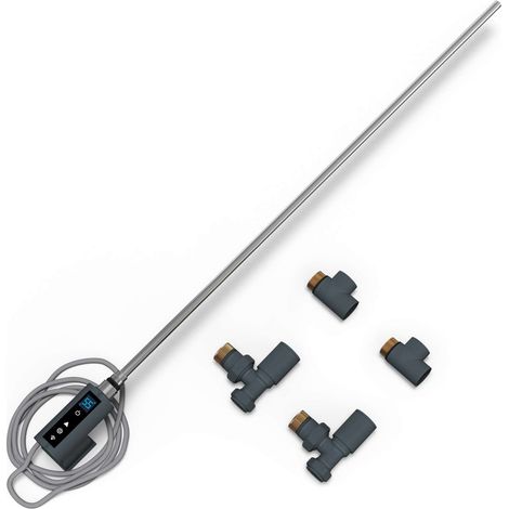 INOW - Dual Fuel Towel Rail Kit 600w Thermostatic WIFI Anthracite (1/2)