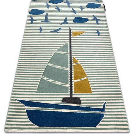 Carpet PETIT SAIL boat, sailboat green green 180x270 cm