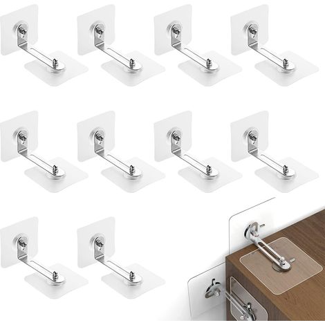 10 pièces d'ancrage mural pour meubles, auto - adhésif sans perceuse, meuble - lavabo fixe (7 cm) (1/5)
