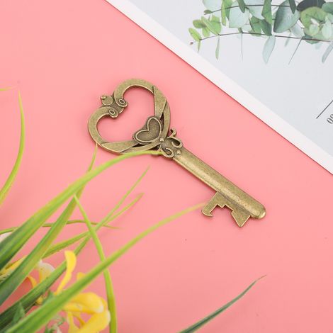 Ouvre-bouteille en forme de clé avec étiquette et ficelle, cadeau idéal pour les invités de mariage (20 ouvre-bouteilles uniquement). (1/5)
