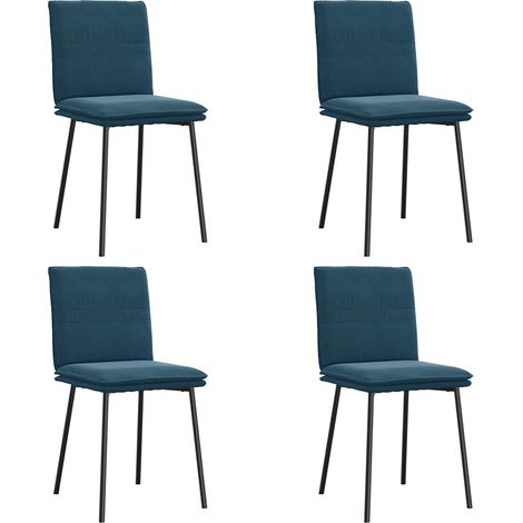 Maison Exclusive - Esszimmerstühle 4 Stk. Blau Samt