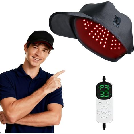 Version mise à niveau du chapeau rouge de lumière, chapeau rouge de régénération des cheveux de lumière, chapeau portable de réglage intelligent à 5 vitesses