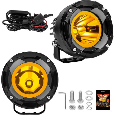 2X LED Driving Light Amber Spot Beam For 4x4 Off Road Pickup Amber DRL 5600Lm (1/5)