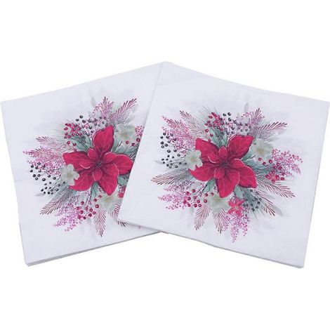 Serviettes de table jetables à motif floral (20 feuilles) (1/5)