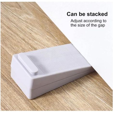 4pcs Caoutchouc Bloc Porte 9.4x4x2cm Bloque Porte Gris Convient à Tous Types de Portes, Fenêtres et Sols Intérieurs Protège Sols (1/4)