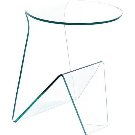 Mesa de centro de diseño mesita de noche moderna en vidrio curvado Light (1/2)