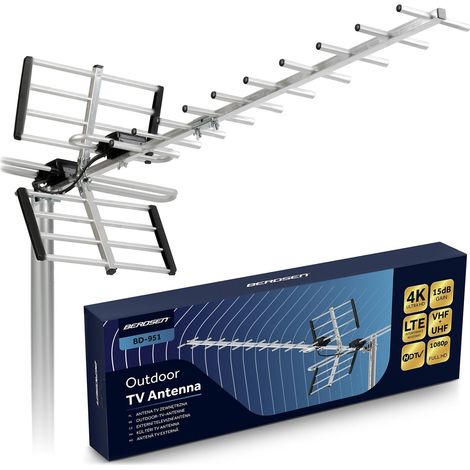 Antena de TV direccional para exteriores, recepción Ultra HD 4K