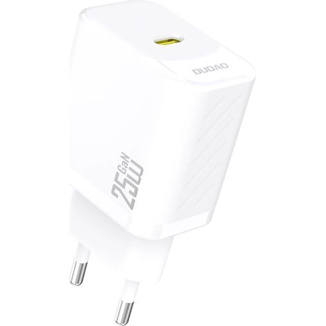 Caricabatterie da parete Dudao A27 da 25 W con connettore GaN e porta USB-C - Bianco (1/4)