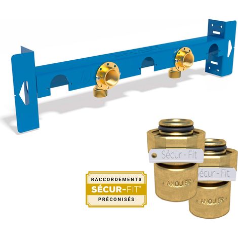 ANQUIER SMART U Sortie de cloison robinetterie entraxe 75 ou 150mm SE15040 + 2 raccords PER à glissement Ø12