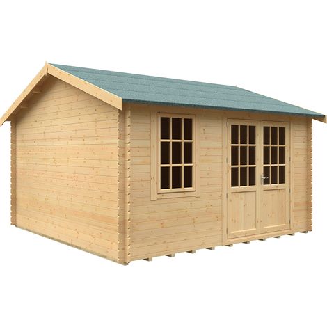 14x14 The Henley 28mm Cabin - L415 x W415 x H293.2 cm - Solid Wood/Softwood/Pine - Natural