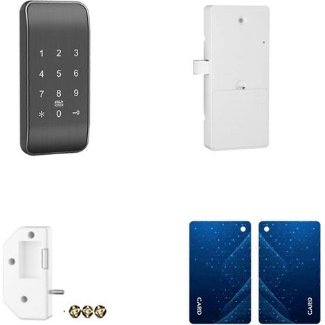 Clavier de contrôle d'accès sans fil, version améliorée de serrure à combinaison mobile/RFID/carte (application) - Noir (1/5)