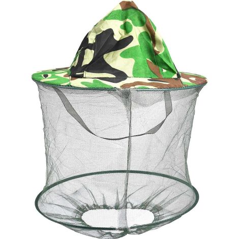 Chapeau d'Apiculteur à Motif Camouflage avec Protection Faciale Intégrée (1/5)
