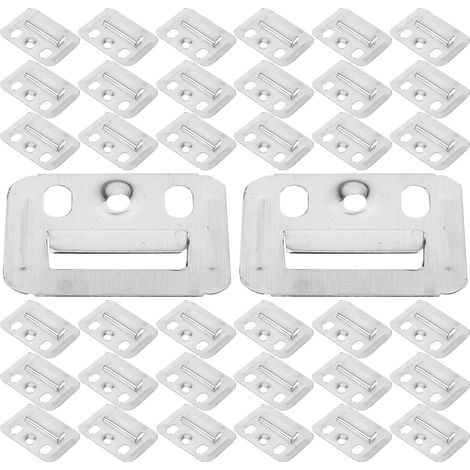 Lot de 100 Pièces de Fixation en Acier Inoxydable 40x30 Mm pour Panneaux Muraux Intégrés, Connecteurs Robustes pour Cadres, Miroirs et Décorations Murales, Système Polyvalent (1/5)