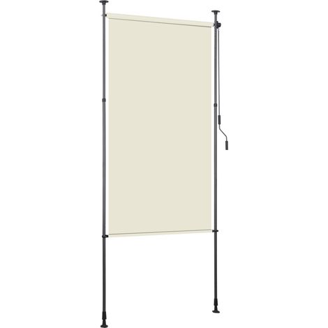 Jiubiaz Tenda verticale Tenda a rullo per esterni Protezione anti-UV Tenda per esterni con barre telescopiche senza foratura Beige 120 x 270 cm
