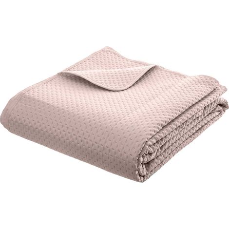 Atmosphera – Dessus de lit rose clair 240 x 260 cm – 2 taies 60 x 60 cm – 100% polyester – Motif matelassé – Label OEKO-TEX - ROSE 240 X