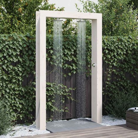 Vidaxl – Douche extérieure inox 226 cm – Tuyau réglable – Tête de douche rotative 360° – Installation simple G 1/2