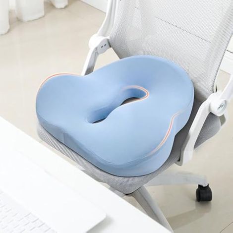 Coussin D'Assise Chaise De Bureau Orthopédique, Bureau, Hémorroïdes Favorise La Circulation Sanguine Et Soutient Le Coccyx Soulagement Pression,Gris (1/4)