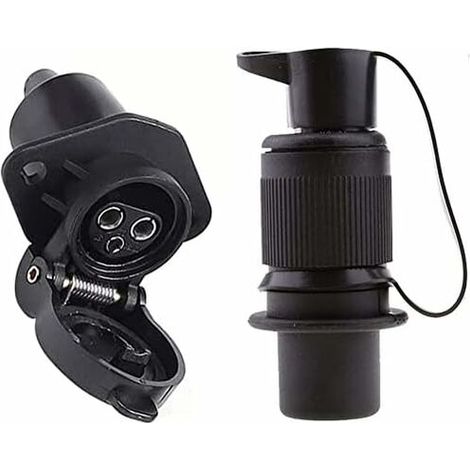 - Enchufe y toma de remolque de 3 pines, 12 V, impermeable, hembra/macho, toma de remolque de 3 pines para barra de remolque, compatible con remolque/casa rodante/coche, 2 puntos de montaje