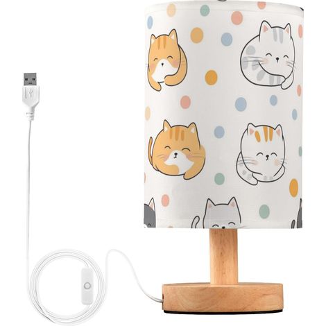 Kcldeci Lampe de chevet à pois colorés pour chambre coucher (1/5)