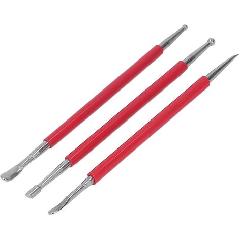 Un ensemble de 3 outils en acier inoxydable pour le façonnage du cuir : presse, ponceuse et coupe-cuir. (1/5)