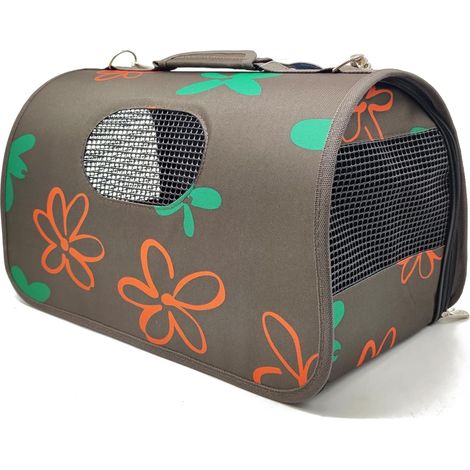 1 - Sac De Transport - Sac Pour Animal - Chien Et Chat - Avec Fermeture Éclair Et Filet - Voyage Et Maison - Vert Bleu Noir Rouge - 51x26x29cm (1/4)